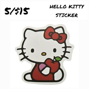 Hello Kitty Sticker Self-Adhesive Laptop Luggage Locker Sitting Apple Fruit